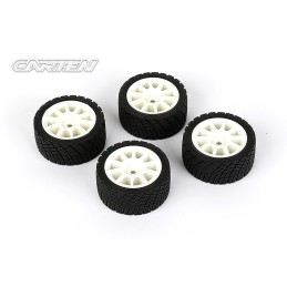 NBA330 - CARTEN M-Rally Tires+Wheels 10 Spoke White +1mm (4PCS)