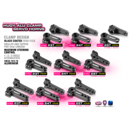 293401 - ALU CLAMP SERVO HORN - KO PROPO, JR, SANWA, AIRTRONICS - OFFSET - 23T