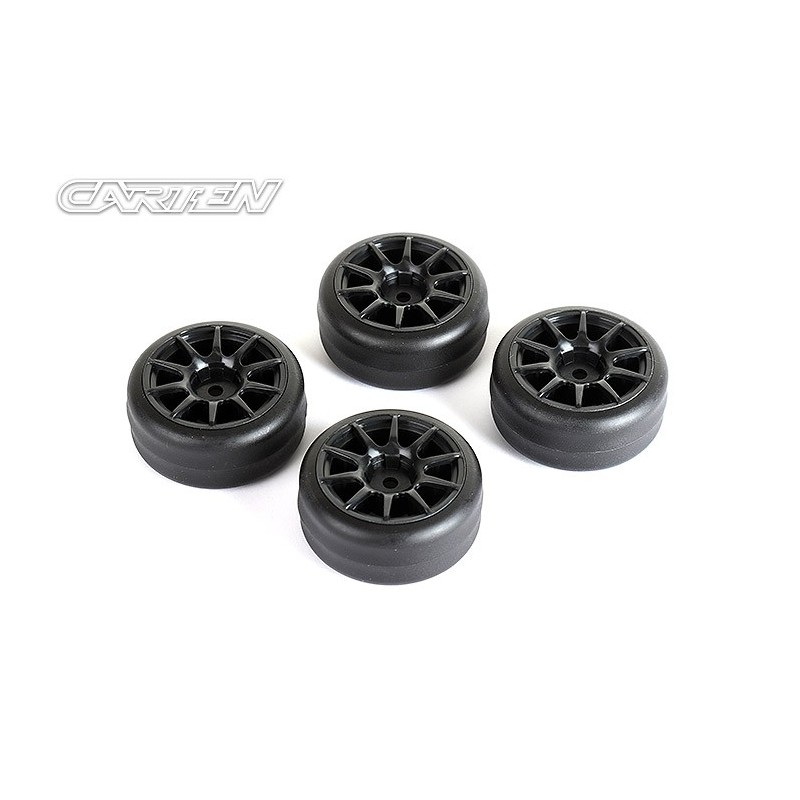 NBA329 - CARTEN M-Drift Tires+Wheels 10 Spoke Black +1mm (4PCS)