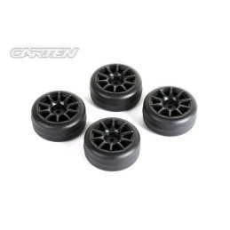 NBA329 - CARTEN M-Drift Tires+Wheels 10 Spoke Black +1mm (4PCS)