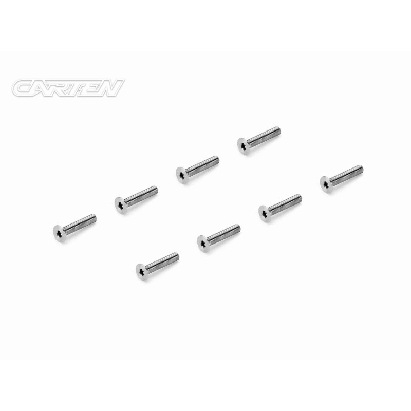 TFH0316 - CARTEN Titanium Screw Set Ti6-4 CNC FH M3x16 (8)