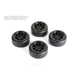 NBA328 - CARTEN M-Drift Tires+Wheels 8 Spoke Black +1mm (4PCS)