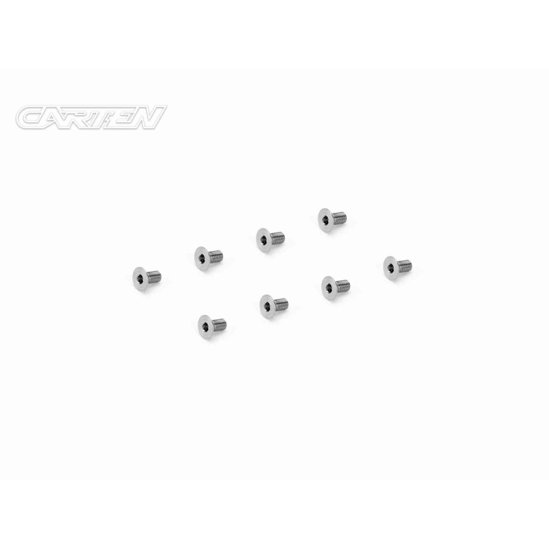 TFH0306 - CARTEN Titanium Screw Set Ti6-4 CNC FH M3x6 (8)