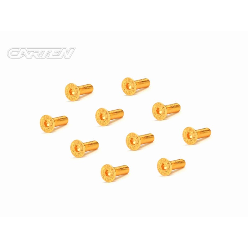 GFH0310 - CARTEN Screw Set  12.9- FH M3x10(Gold Coating) (10)