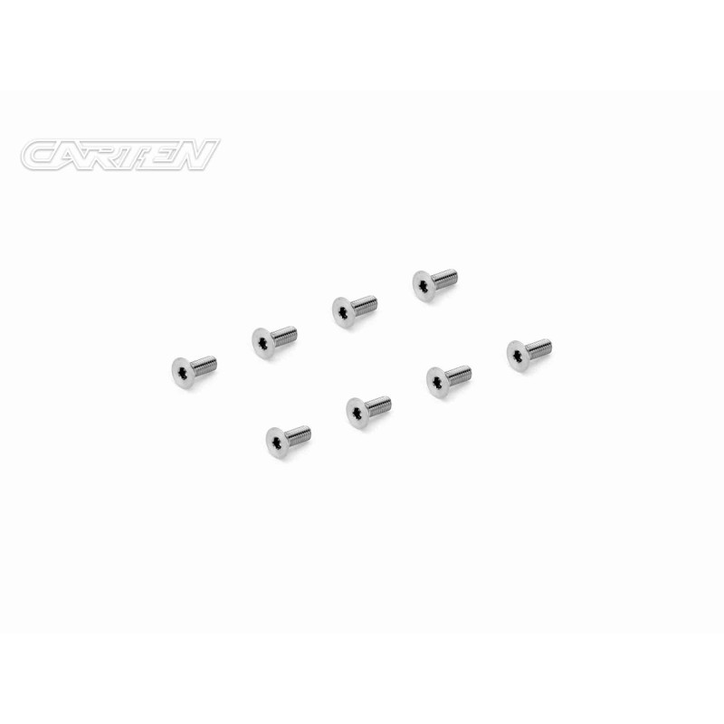 TFH0308 - CARTEN Titanium Screw Set Ti6-4 CNC FH M3x8 (8)