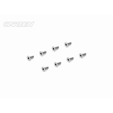 TFH0308 - CARTEN Titanium Screw Set Ti6-4 CNC FH M3x8 (8)