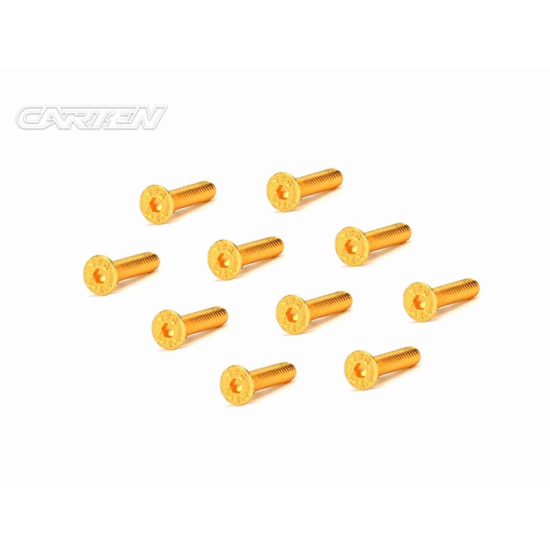 GFH0316 - CARTEN Screw Set  12.9- FH M3x16(Gold Coating) (10)