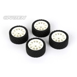 NBA330 - CARTEN M-Rally Tires+Wheels 10 Spoke White +1mm (4PCS)