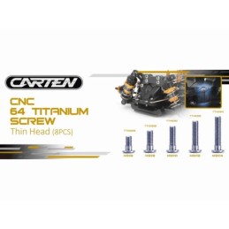 TTH0308 - CARTEN Titanium Screw Set Thin Head Ti6-4 CNC M3x8 (8)