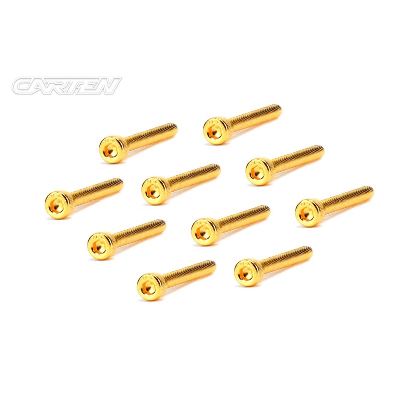 GCH0330 - CARTEN Screw Set  12.9- CH M3x30(Gold Coating) (10)