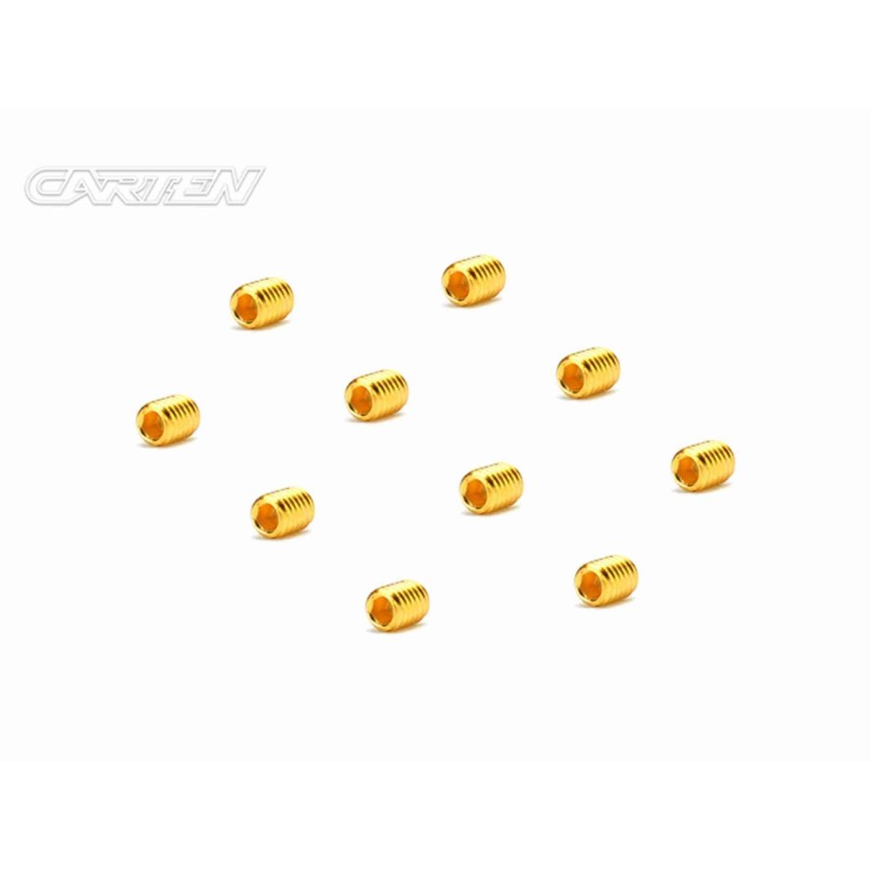 GSS0304 - CARTEN Set Screw 12.9- SS M3x4(Gold Coating) (10)