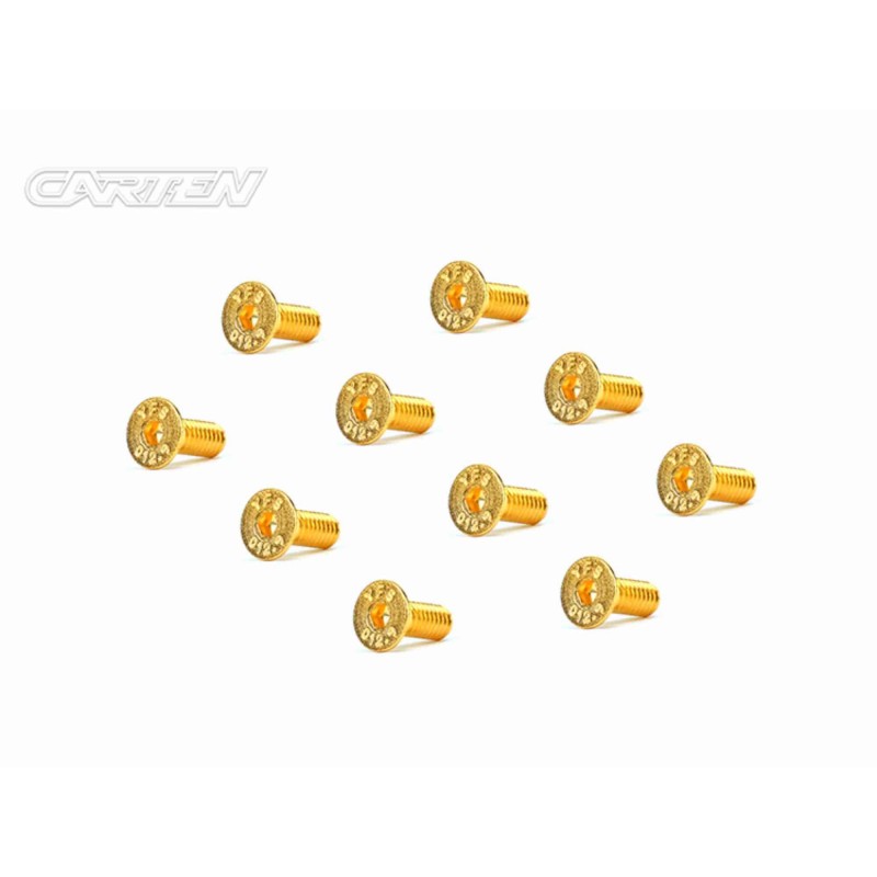GFH0410 - CARTEN Screw Set  12.9- FH M4x10(Gold Coating) (10)