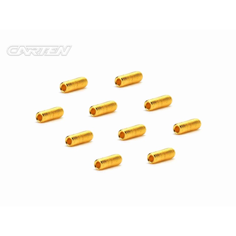 GSS0308 - CARTEN Set Screw 12.9- SS M3x8(Gold Coating) (10)