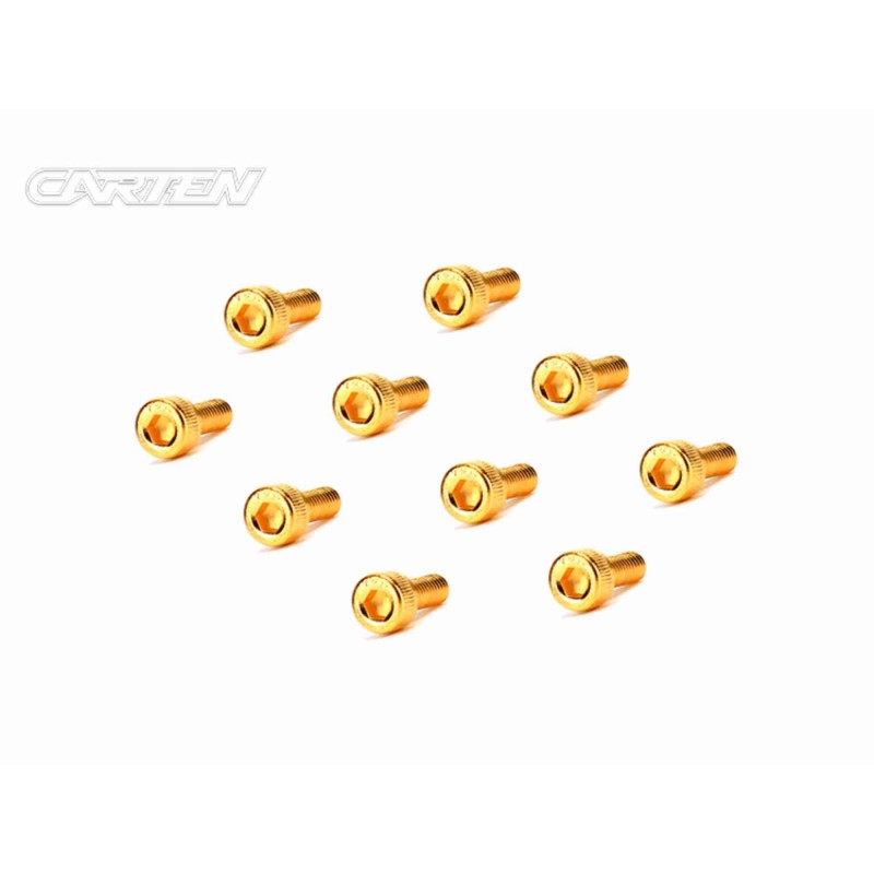 GCH0308 - CARTEN Screw Set  12.9- CH M3x8(Gold Coating) (10)