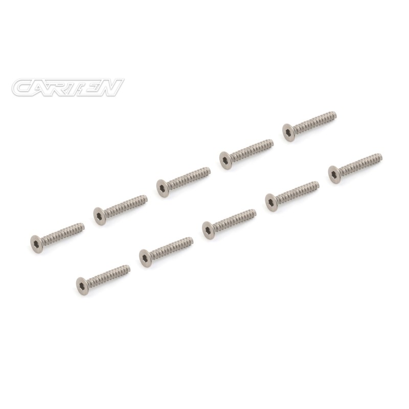 TPFH320 - CARTEN Titanium Gr-2 Self Tapping Screw Set FH 3x20mm (10)