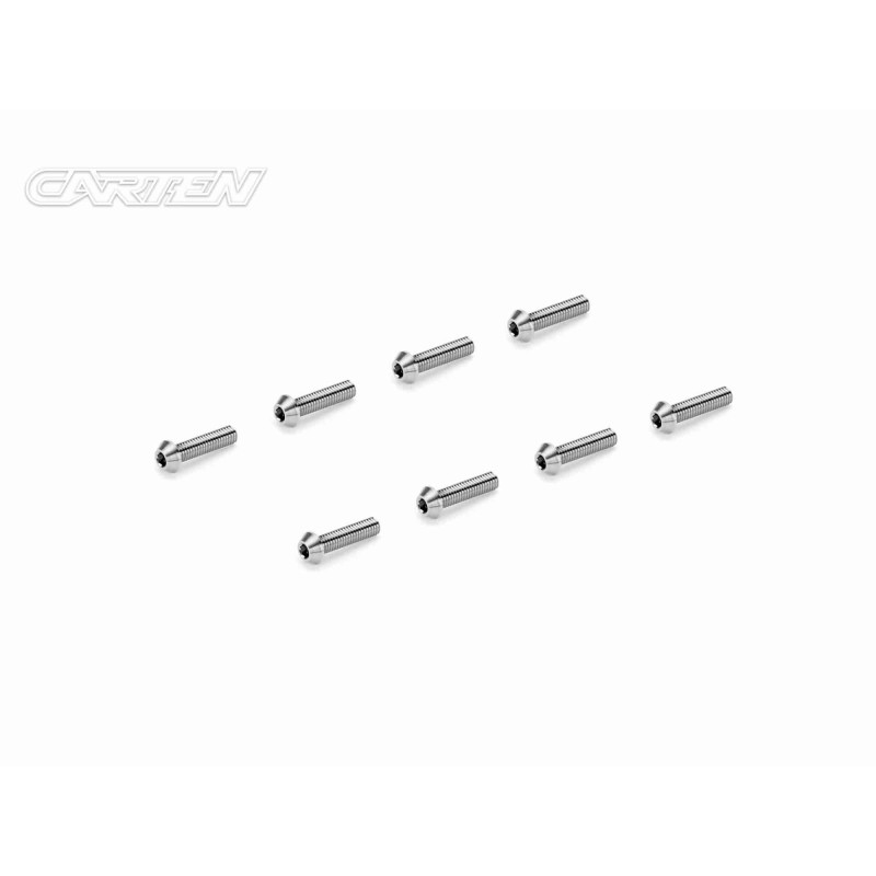 TCO0312 - CARTEN Titanium Screw Set Ti6-4 CNC CO M3x12 (8)