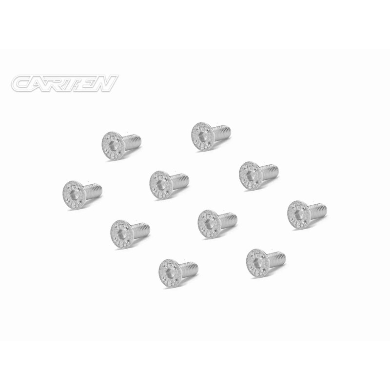 SFH0308 - CARTEN Screw Set  12.9- FH M3x8(Nickel Coating) (10)