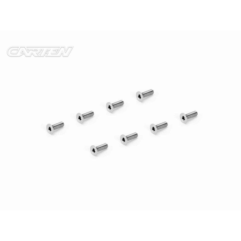 TFH0310 - CARTEN Titanium Screw Set Ti6-4 CNC FH M3x10 (8)