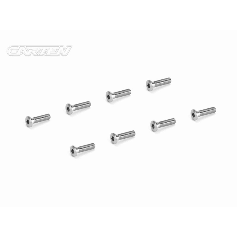 TTH0312 - CARTEN Titanium Screw Set Thin Head Ti6-4 CNC M3x12 (8)