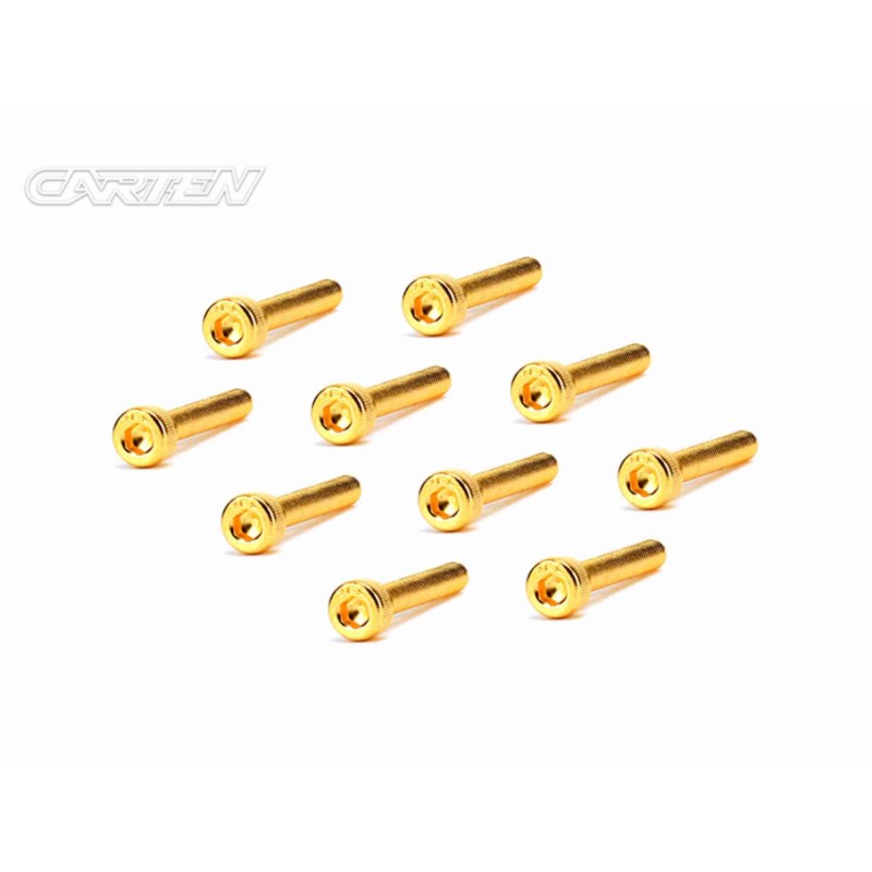 GCH0320 - CARTEN Screw Set  12.9- CH M3x20(Gold Coating) (10)