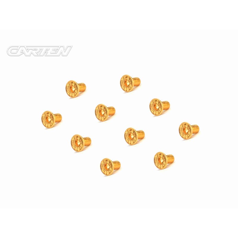 GFH0306 - CARTEN Screw Set  12.9- FH M3x6(Gold Coating) (10)