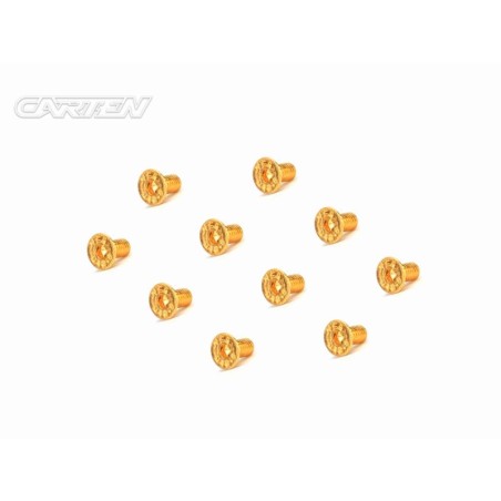GFH0306 - CARTEN Screw Set  12.9- FH M3x6(Gold Coating) (10)