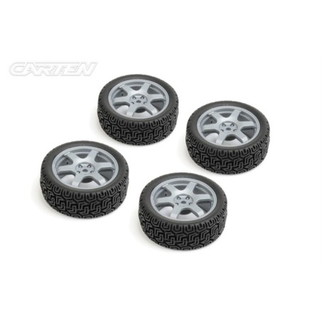 NHA486 - CARTEN TC Rally Tires+Wheels 6 Spoke Grey ET -0mm (4PCS)