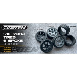 NHA492 - CARTEN 1/10 TC 26mm Intermediate Tires & Inserts (4)