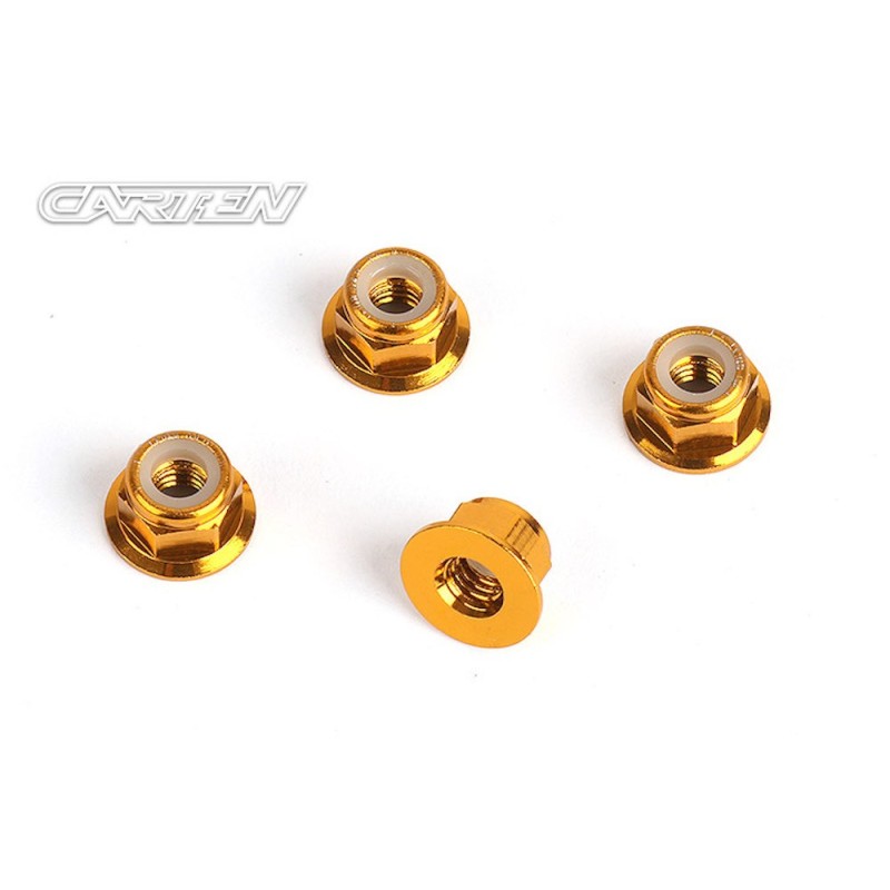 NBA352 - CARTEN M4 Flange Nylon Lock Nut Aluminium (4)