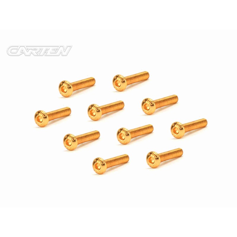 GBH0316 - CARTEN Screw Set 12.9- BH M3x16(Gold Coating) (10)