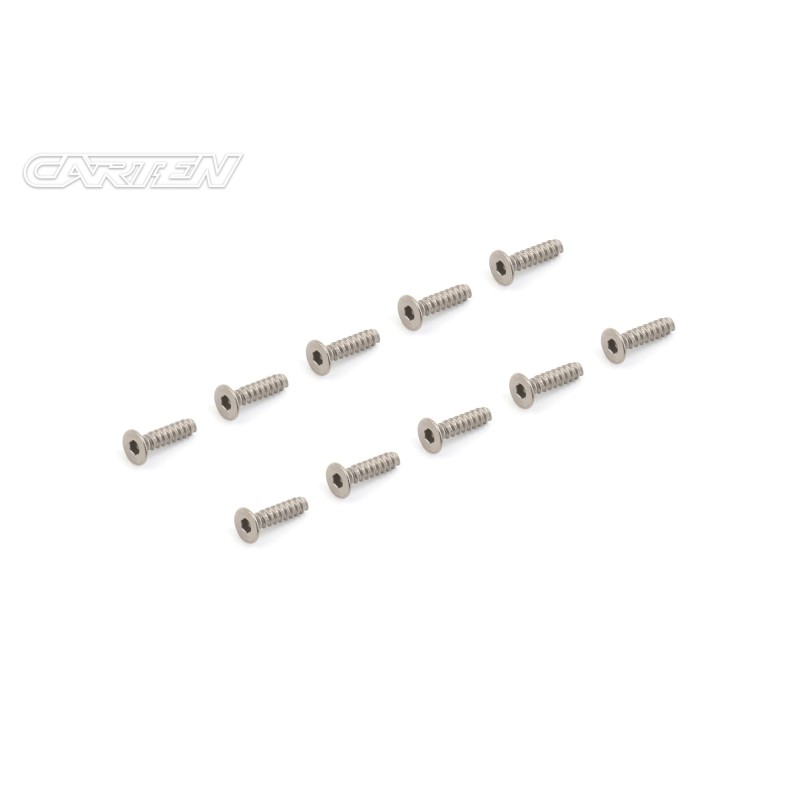 TPFH312 - CARTEN Titanium Gr-2 Self Tapping Screw Set FH 3x12mm (10)
