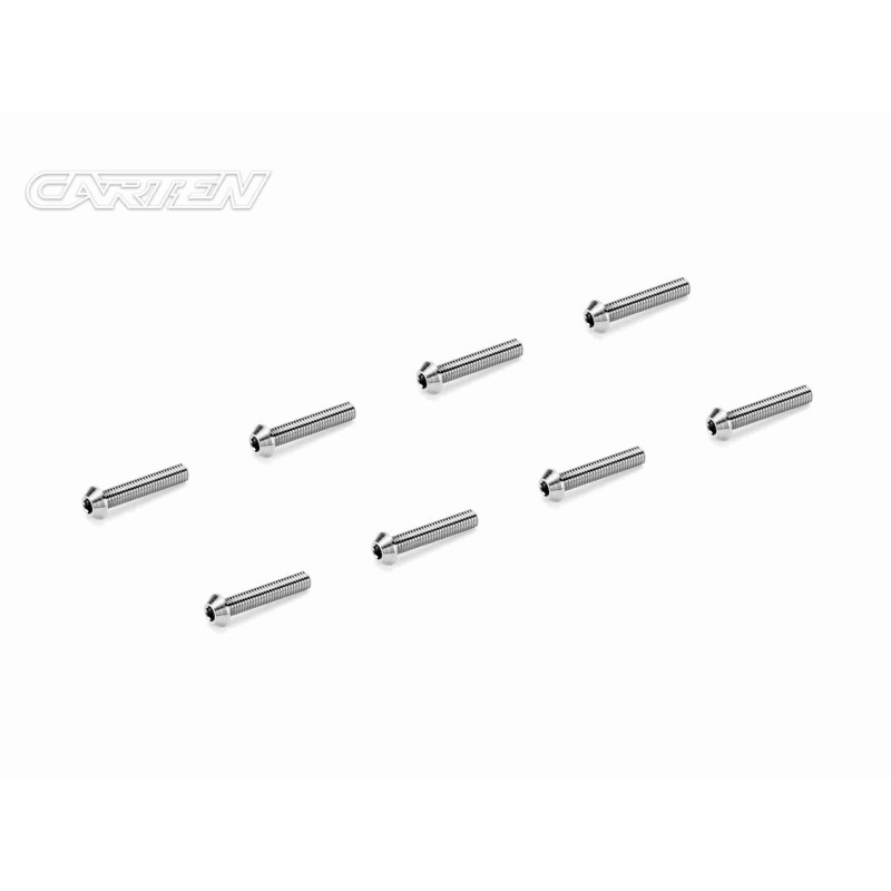 TCO0316 - CARTEN Titanium Screw Set Ti6-4 CNC CO M3x16 (8)