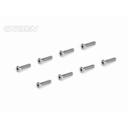 TTH0314 - CARTEN Titanium Screw Set Thin Head Ti6-4 CNC M3x14 (8)