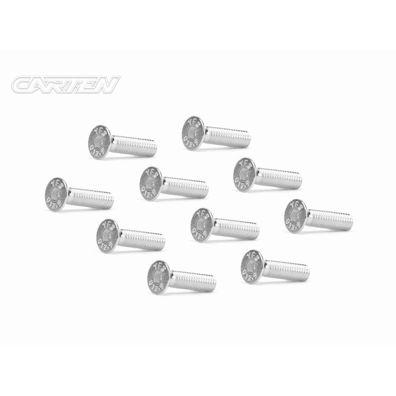 SFH0316 - CARTEN Screw Set  12.9- FH M3x16(Silver Coating) (10)