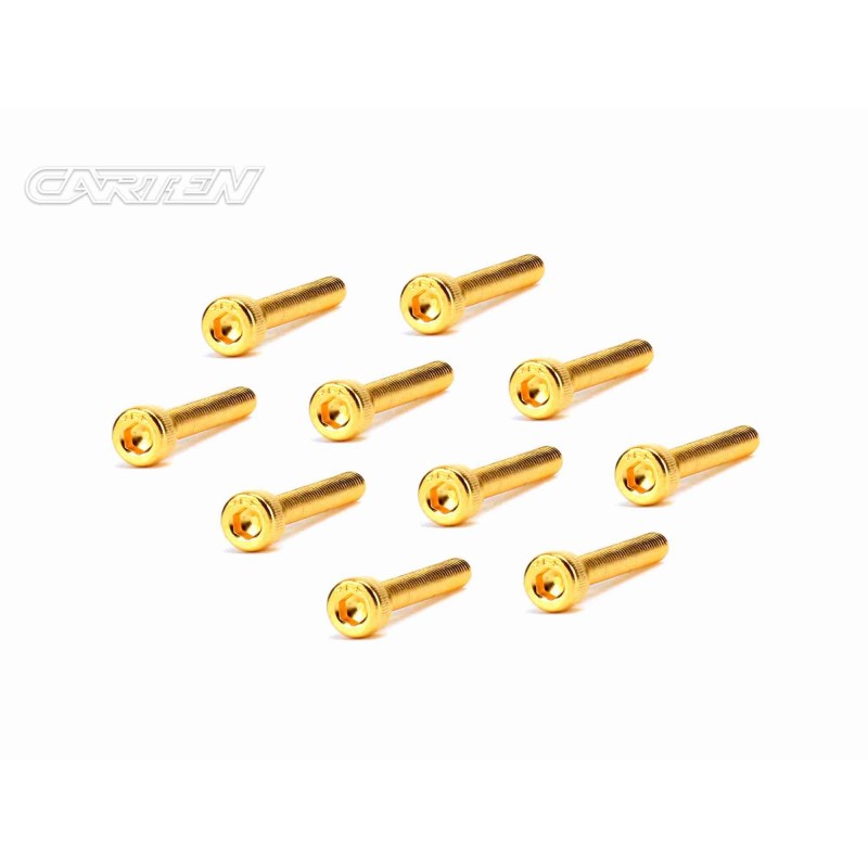 GCH0322 - CARTEN Screw Set  12.9- CH M3x22(Gold Coating) (10)