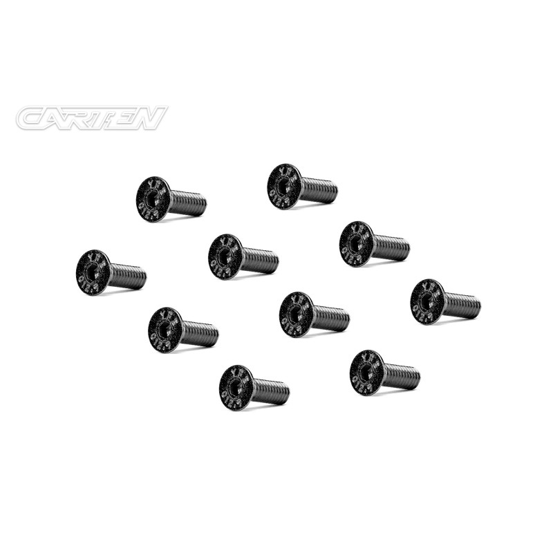 BFH0412 - CARTEN Screw Set  12.9- FH M4x12(Black Nickel Coating) (10)