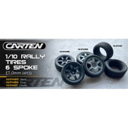 NHA491 - CARTEN 1/10 TC 26mm Rally Tires & Inserts (4)