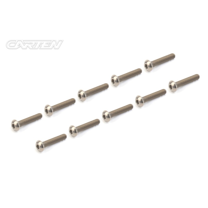 PBH320 - CARTEN Titanium Gr-2 Screw Set BH M3x20mm (10)