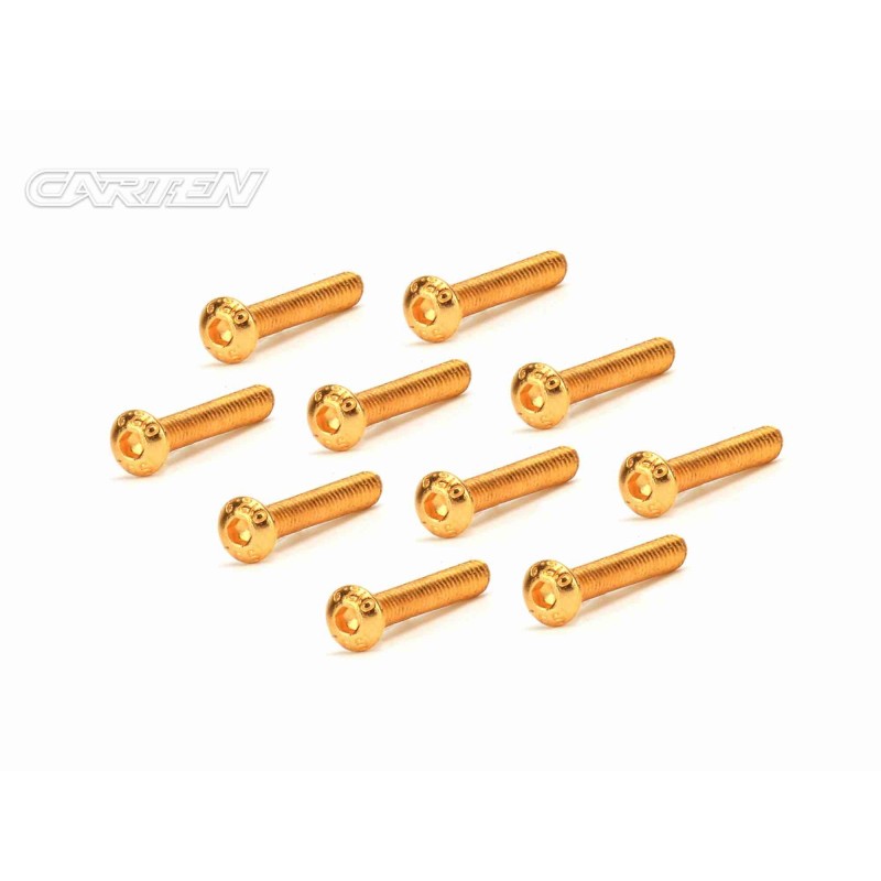 GBH0322 - CARTEN Screw Set 12.9- BH M3x22(Gold Coating) (10)