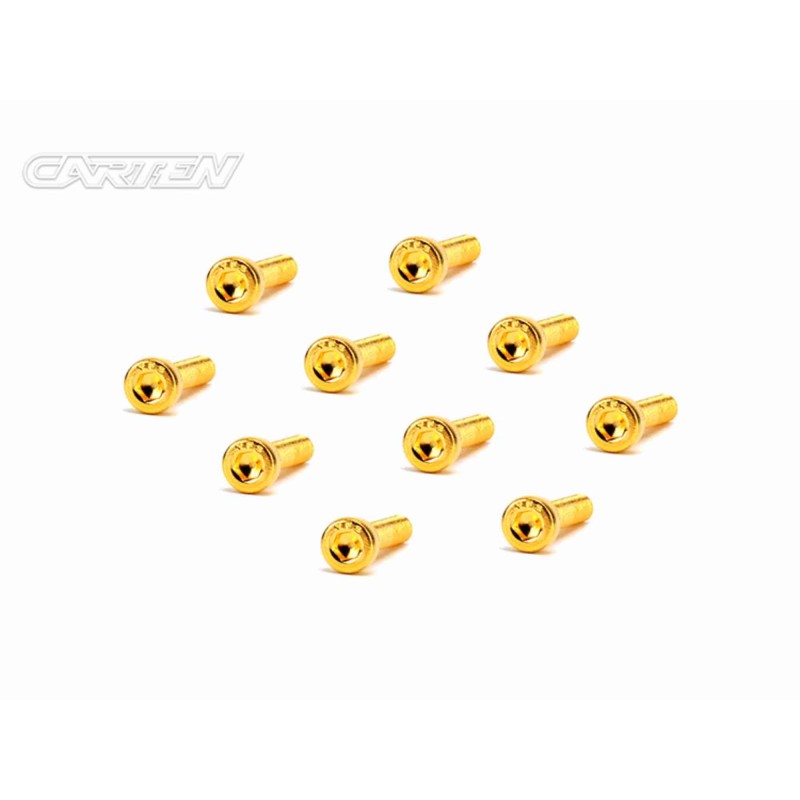 GCH0318 - CARTEN Screw Set  12.9- CH M3x18(Gold Coating) (10)