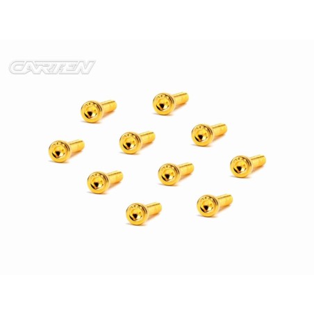 GCH0318 - CARTEN Screw Set  12.9- CH M3x18(Gold Coating) (10)