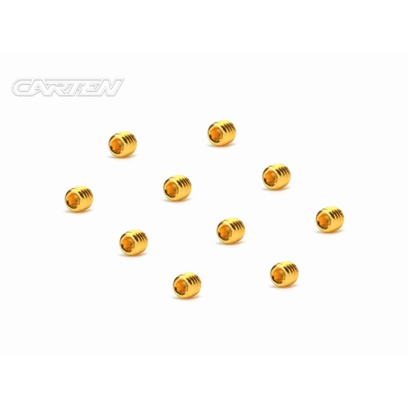 GSS0303 - CARTEN Set Screw   12.9- SS M3x3(Gold Coating) (10)