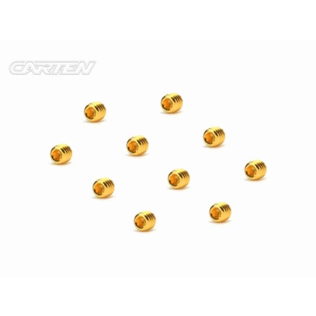 GSS0303 - CARTEN Set Screw   12.9- SS M3x3(Gold Coating) (10)