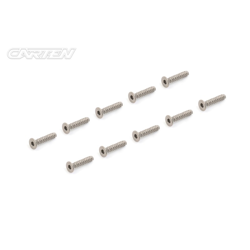 TPFH315 - CARTEN Titanium Gr-2 Self Tapping Screw Set FH 3x15mm (10)