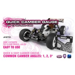 107751 - HUDY QUICK CAMBER GAUGE 1/8 OFF-ROAD 1dg - 2dg - 3dg