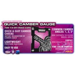 107751 - HUDY QUICK CAMBER GAUGE 1/8 OFF-ROAD 1dg - 2dg - 3dg